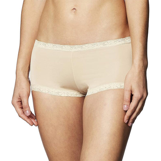 Maidenform Microfiber and Lace Boyshort boy shorts panties Latte Lift S