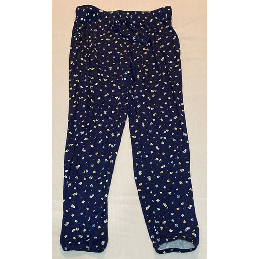 Charter Club Womens Cropped Pajama Bottom Navy Floral S