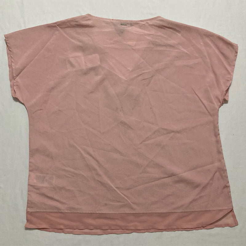 NWD DKNY Short Sleeve V Neck Top Pink L