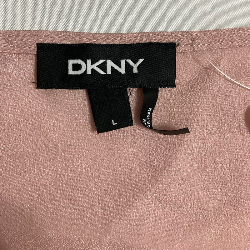 NWD DKNY Short Sleeve V Neck Top Pink L