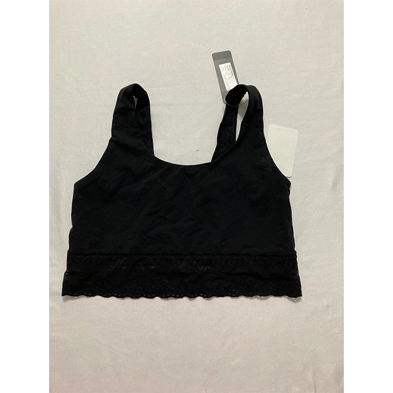 NWD Natori Bliss Perfection Lace Trim Bralette Black S