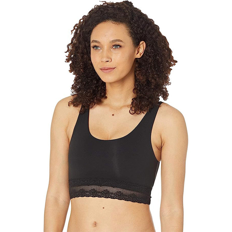 NWD Natori Bliss Perfection Lace Trim Bralette Black S