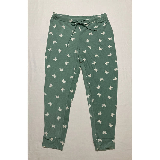 Jenni Comfort Butterfly Pajama Jogger Green L