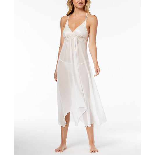 NWD Linea Donatella Keepsake Lace-Trim Nightgown White S