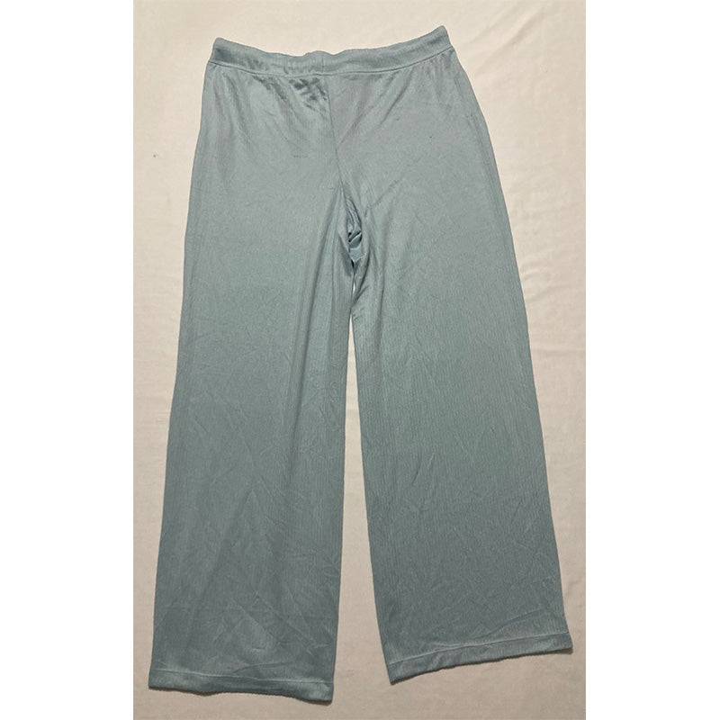 Jenni Solid Ribbed Pajama Pants Blue M