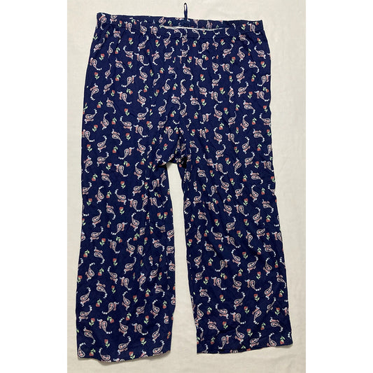 Charter Club Sleep Pants Long Sleeve Navy Floral 2XL