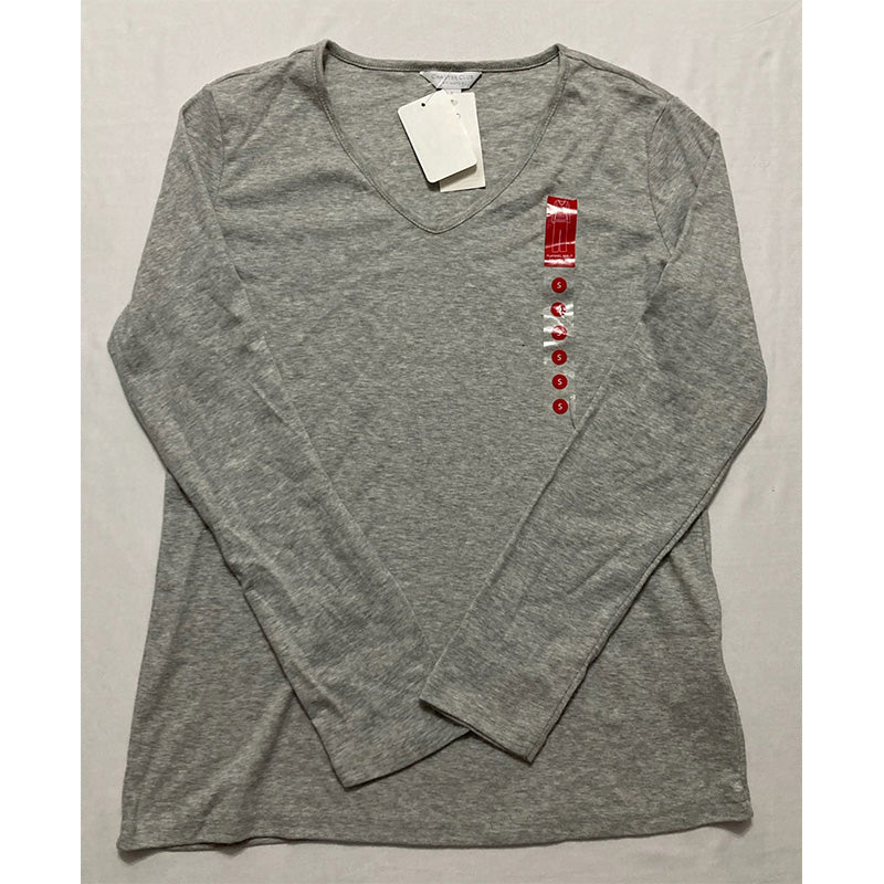 Charter Club V-Neck T-Shirt Pajama Grey S