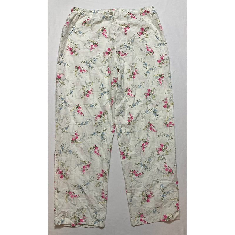 Unbranded Pajama Pants Waist band Ivory Floral L