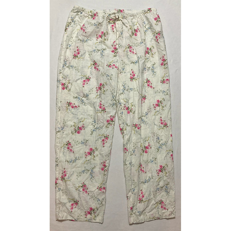 Unbranded Pajama Pants Waist band Ivory Floral L