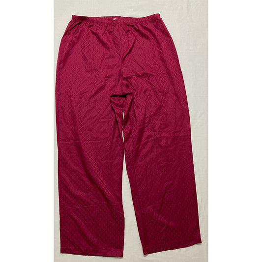 Miss Elaine Pajama Pants Long Sleeve Burgundy M