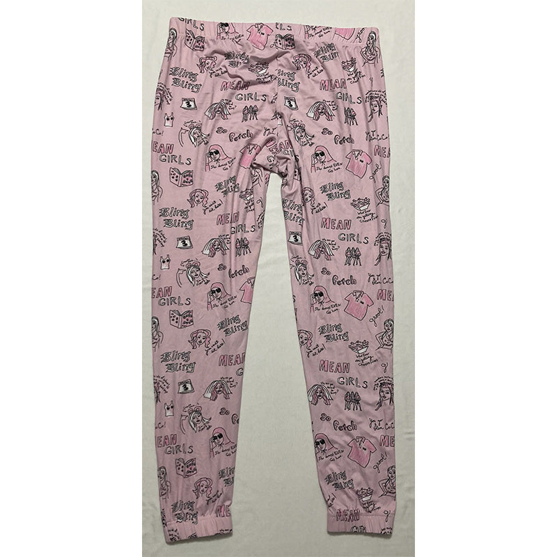 Meangirls Pajama Pants Long Sleeve Pink L