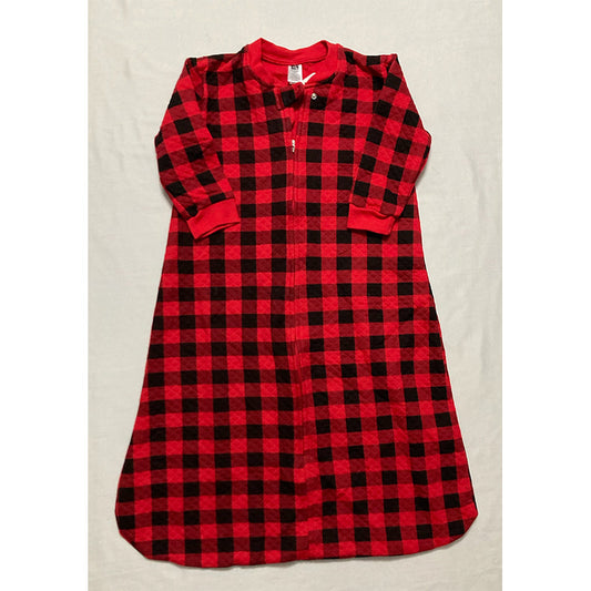 HB Pajama Dress Plaid Black & Red LG 12-18M