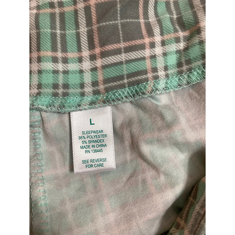 Unbranded Wide Leg Flannel Sleep Pant Green L