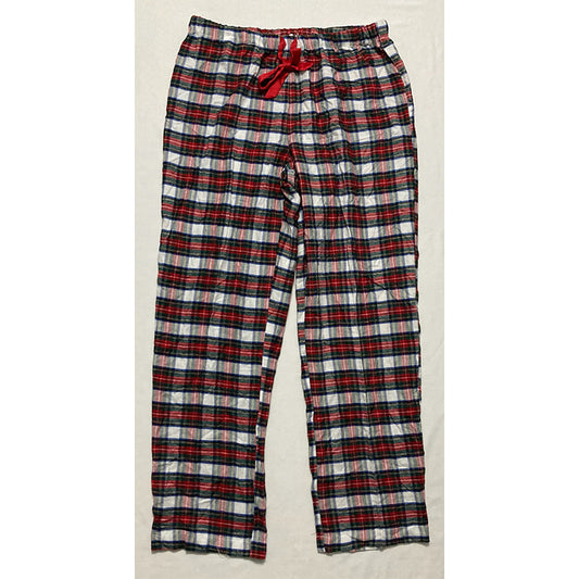 Unbranded Pajama Pants Long Sleeve Plaid Red M