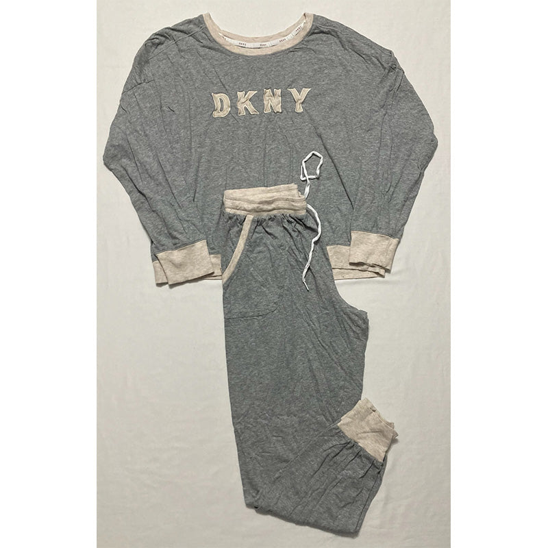 NWD DKNY Sets Gray Elastic Band Logo Graphic Long Sleeve L