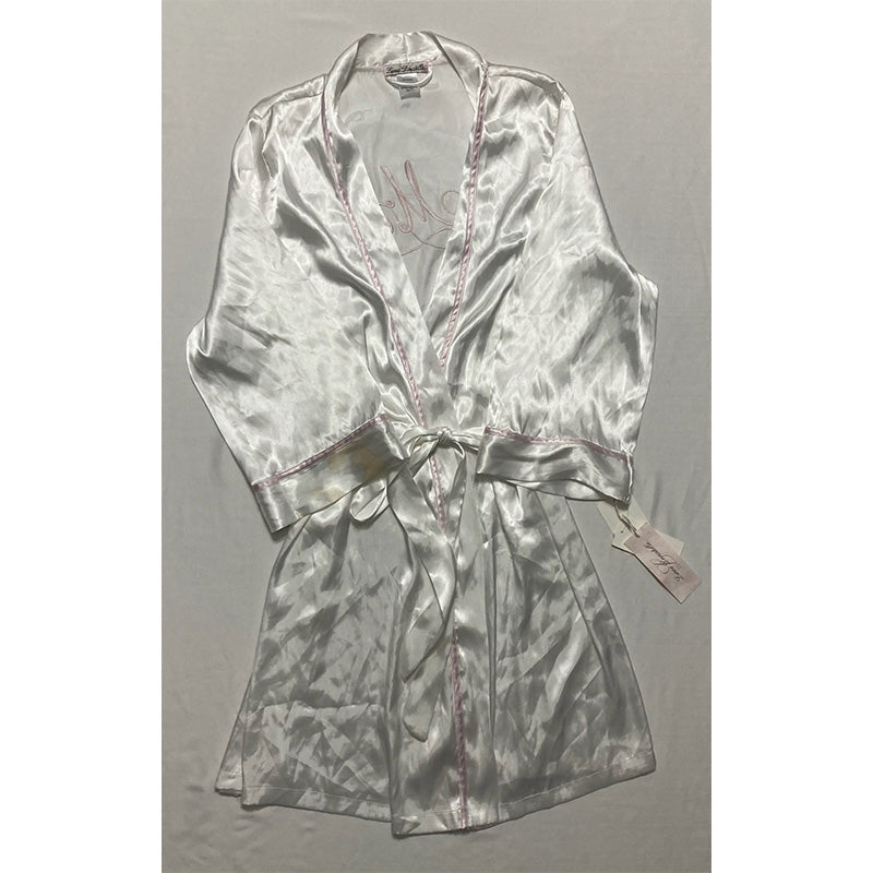 NWD Linea Donatella Mrs. Embroidered Wrap Robe White M