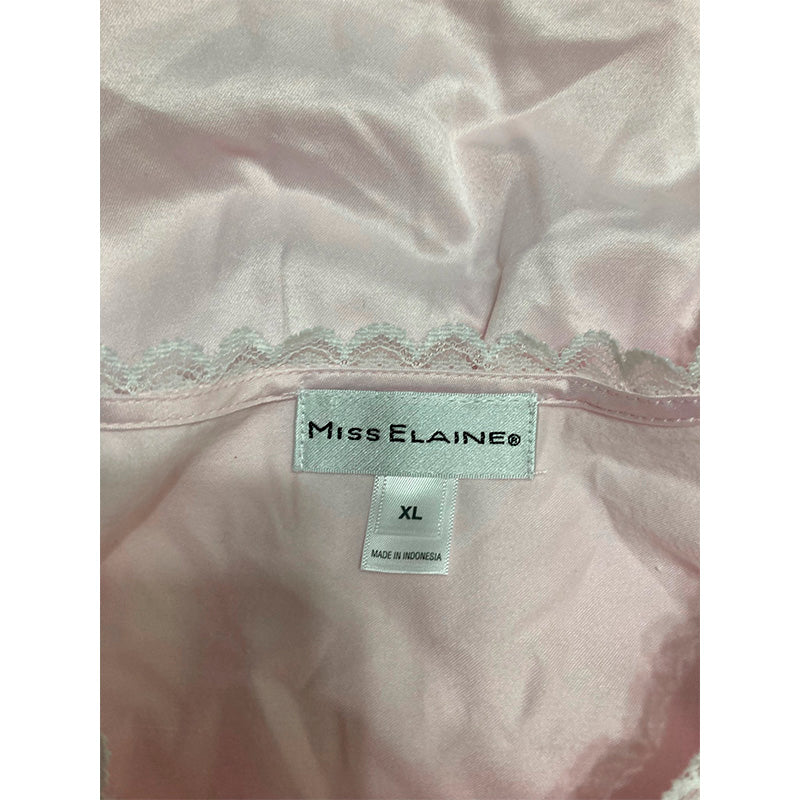 NWD Miss Elaine Long-Sleeve Lace-Trim Nightgown Pink XL