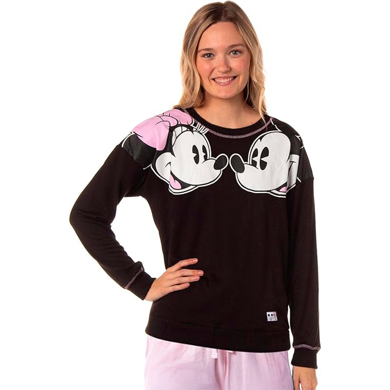 NWD Disney Minnie and Mickey Face To Face Top Black XL