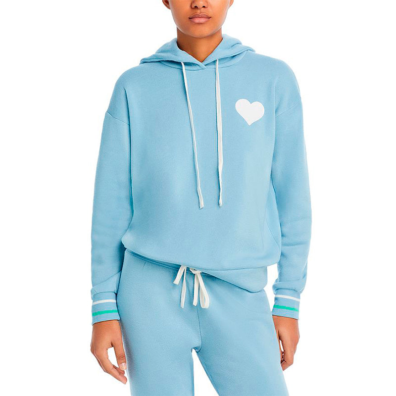 NWD Aqua Heart Graphic Fleece Hoodie Blue S