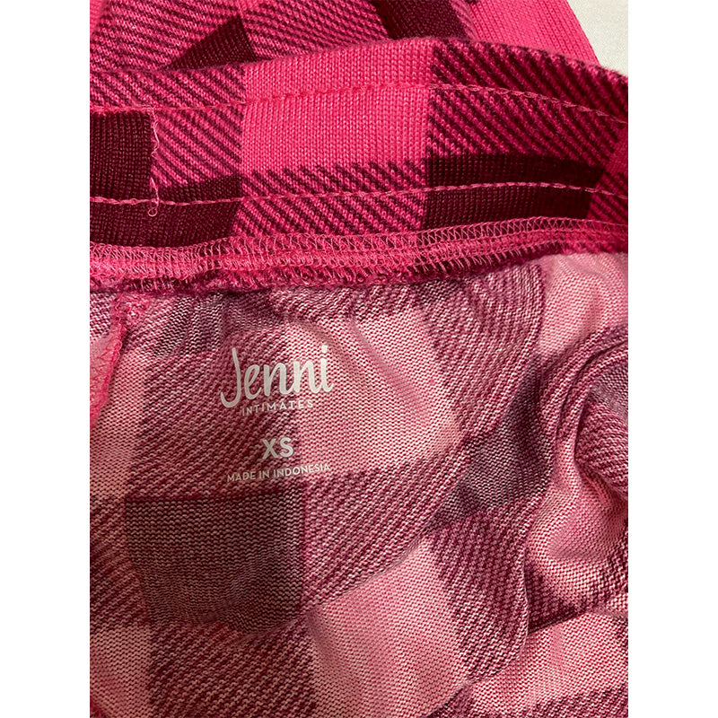 Jenni Pajama Pants Long Sleeve Waistband Pink Striped XS