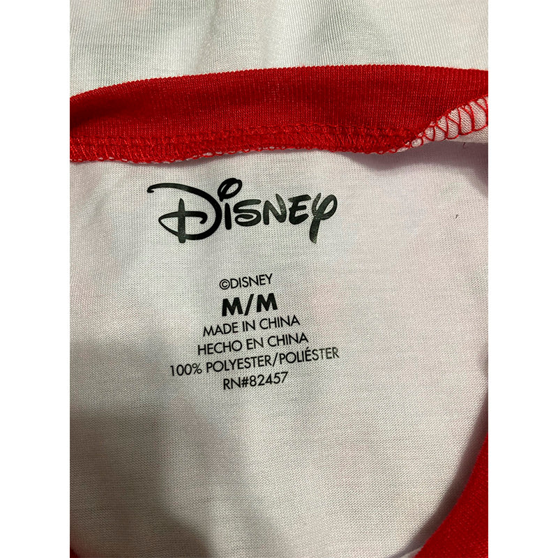 Disney Pajama Top Long Sleeve White and Red M