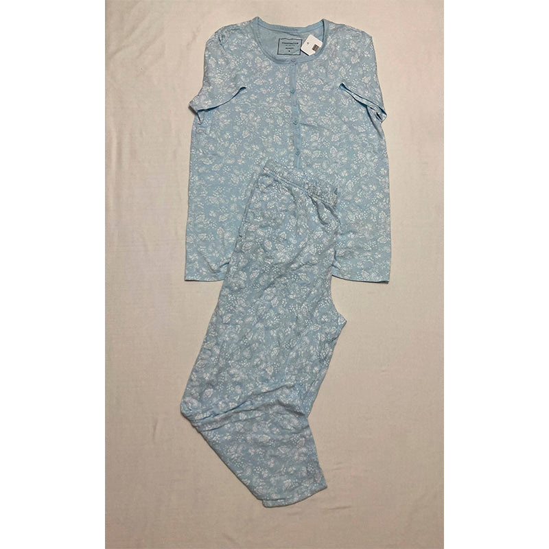 Charter Club Pajama Set Round Neck Blue S