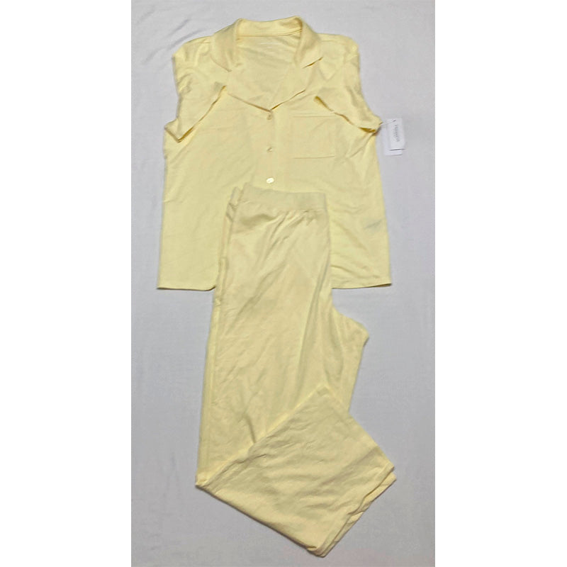 NWD Charter Club Pajama Set Notch Collar Yellow L