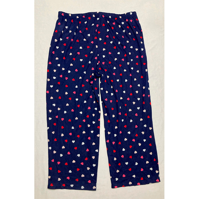 Charter Club Pajama Pants Waist Band Navy Heart L