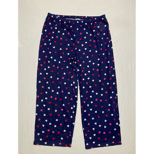 Charter Club Pajama Pants Waist Band Navy Heart L