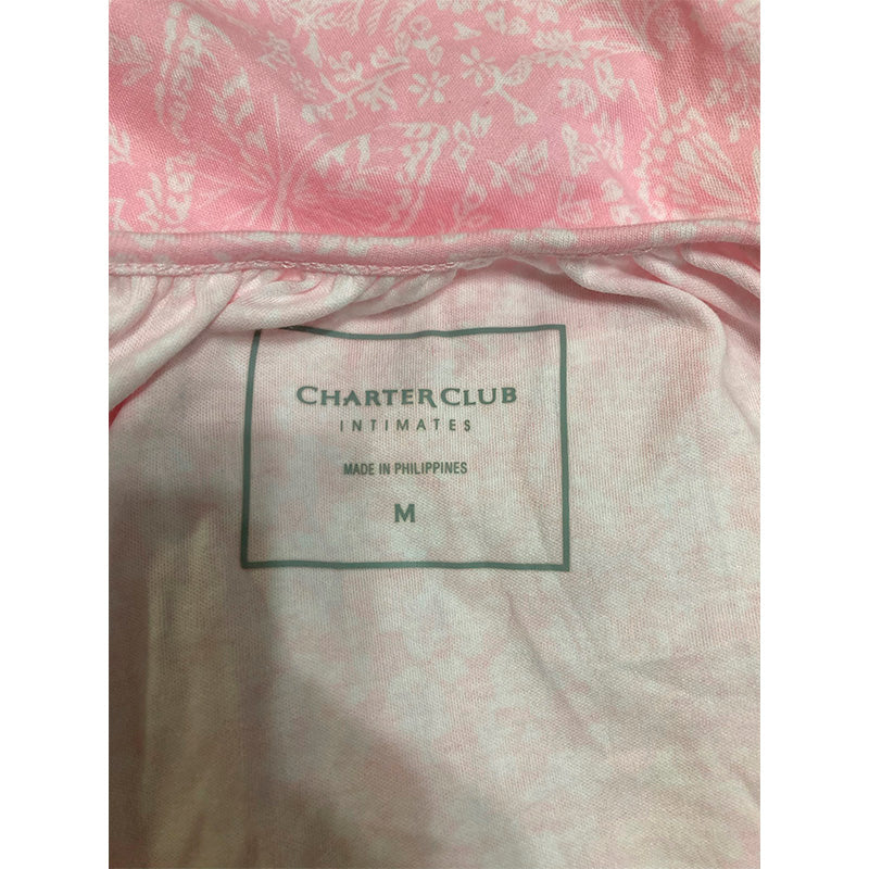 Charter Club Sleepshirt Round Neck Pink Floral M