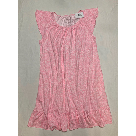 Charter Club Sleepshirt Round Neck Pink Floral M