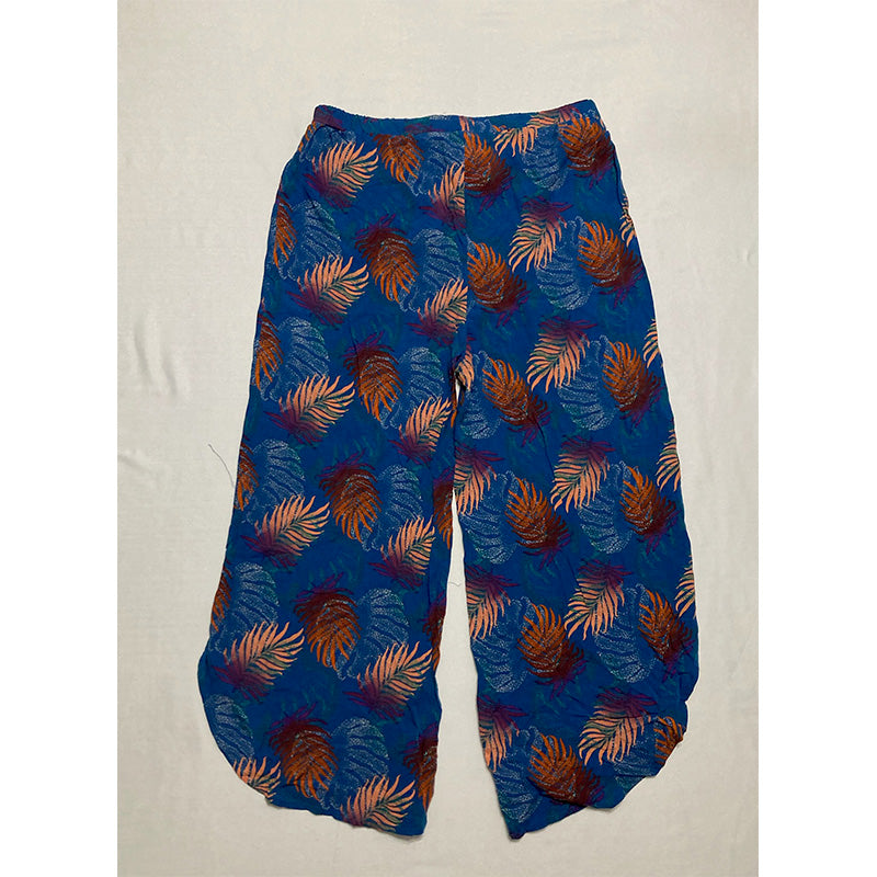 Unbranded Pajama Pants Waist Band Blue Palm S