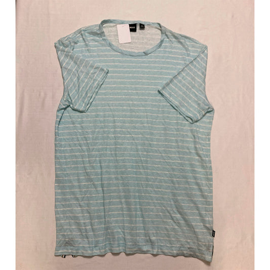 Boss Pajama Top Round Neck Blue Striped L