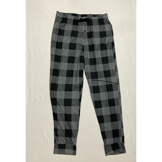 Nautica Sleep Pants Waistband Plaid Black M