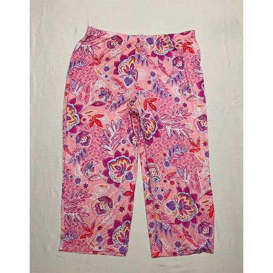 Ellen Tracy Pajama Pants Multicolor Floral L