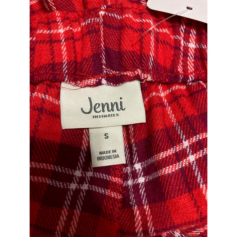 Jenni Pajama Pants With Bun Red Plaid S