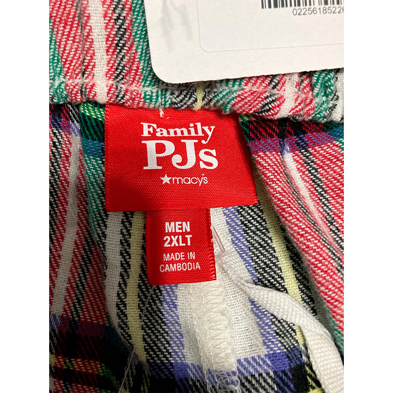 Family Pj Men Sleep Pants Plaid Multicolor 2XL