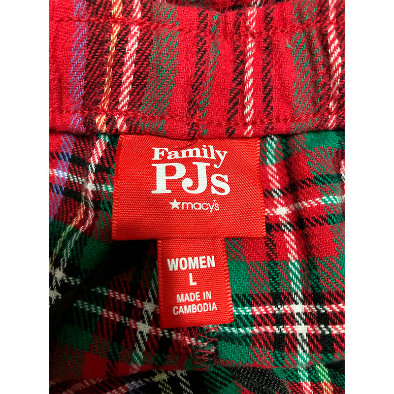 Family Pj Sleep Pants Plaid Women Multicolor L