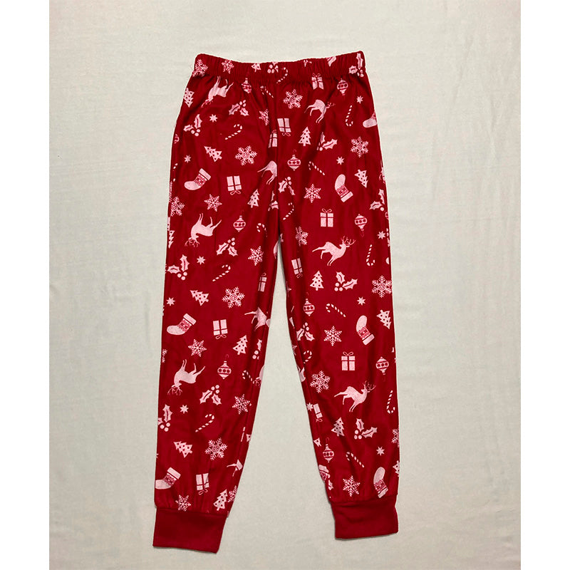 Family Pjs Sleep Pants Kids Red Xmas XS