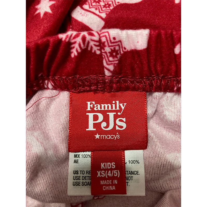 Family Pjs Sleep Pants Kids Red Xmas XS