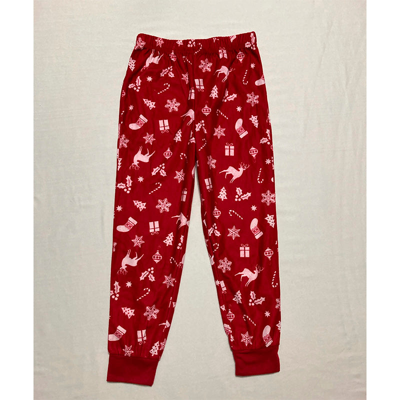 Family Pjs Sleep Pants Kids Red Xmas XS