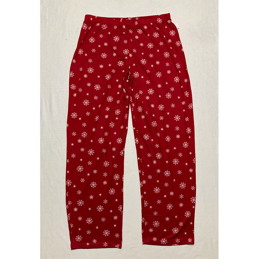 Charter Club Pajama Pants Waist Band Red Snowflake L