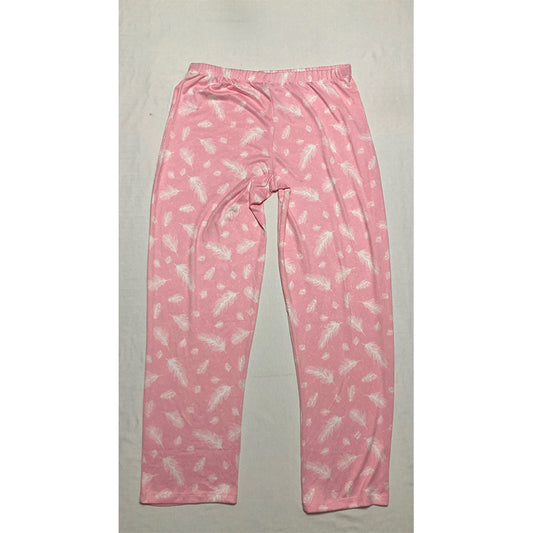 Charter Club Sleep Pants Pink Feathers S