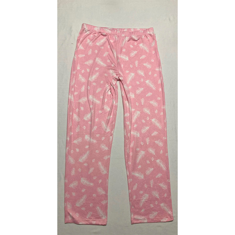 Charter Club Sleep Pants Pink Feathers S