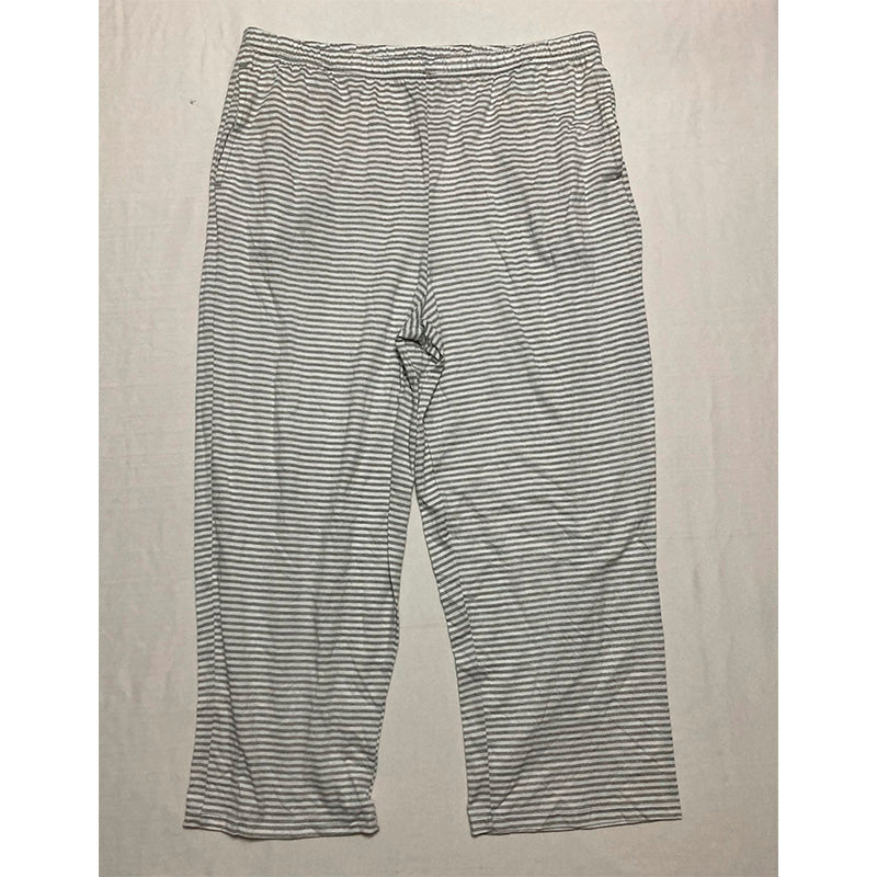 Charter Club Pajama Pants Striped Grey/White M