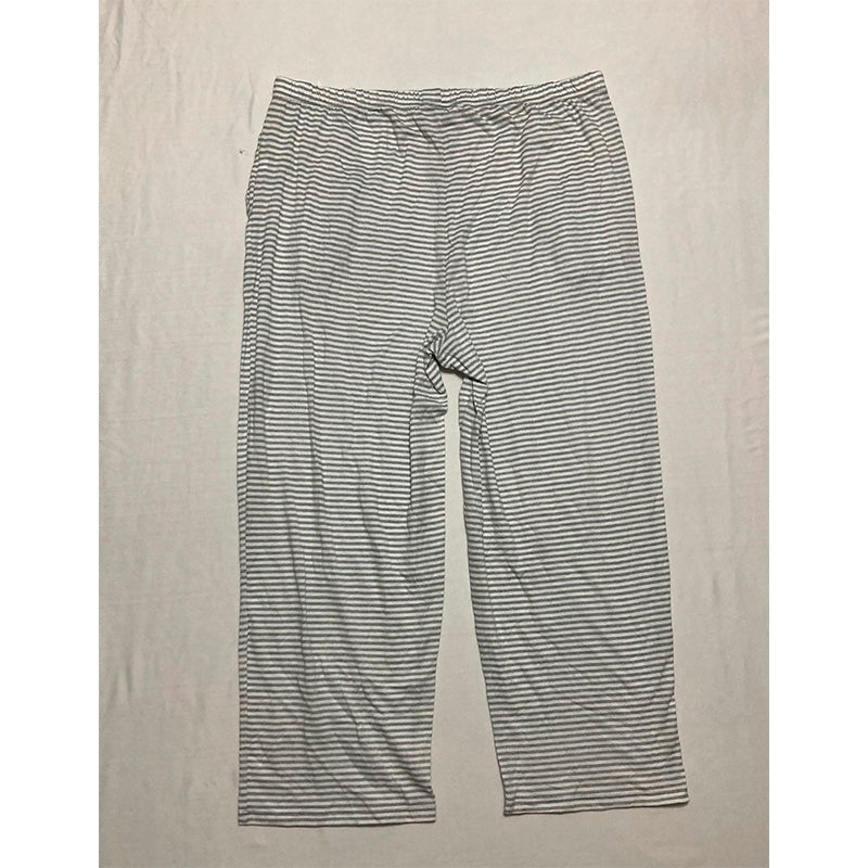 Charter Club Pajama Pants Striped Grey/White M