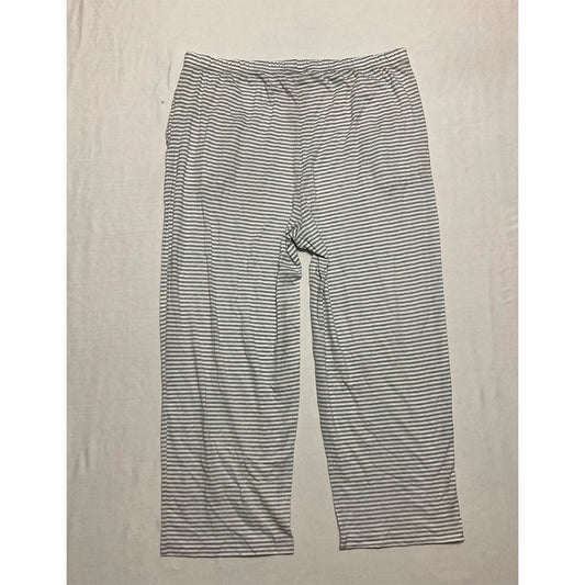 Charter Club Pajama Pants Striped Grey/White M