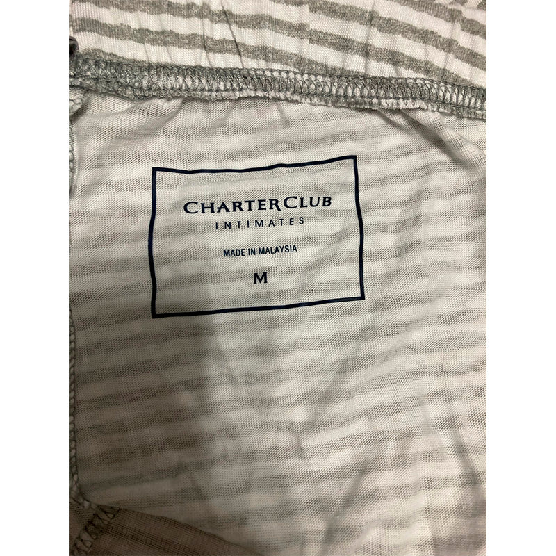 Charter Club Pajama Pants Striped Grey/White M