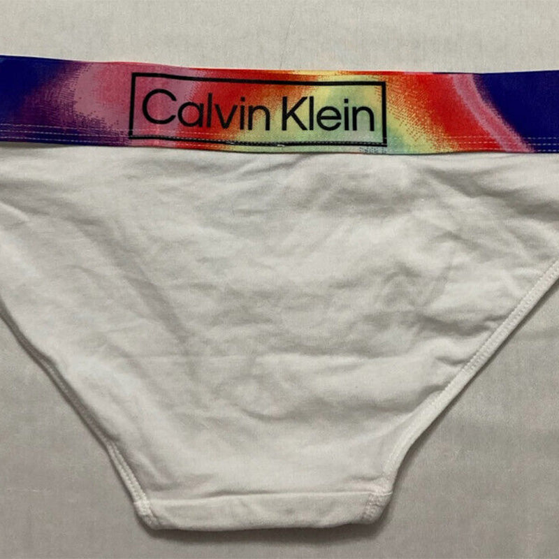 Calvin Klein Tye Dye Logo Bikini Bottoms White S