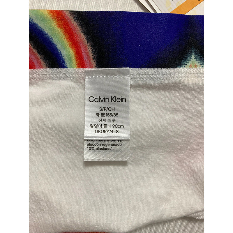 Calvin Klein Tye Dye Logo Bikini Bottoms White S